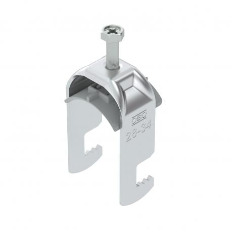 Staffa reggicavo 2056, base a F, 1 via, in alluminio, coppa in plastica