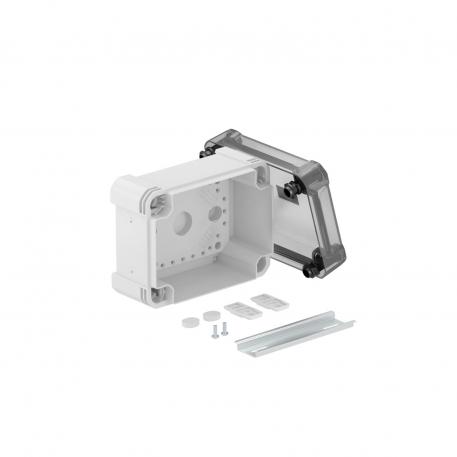 Scatola di derivazione vuota X 06 con guida DIN 137x105x68 |  | IP67 | grigio/trasparente