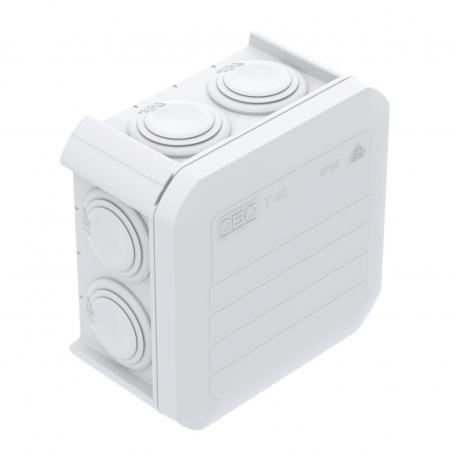 Scatola di derivazione T 40, con passacavo 77x77x46 | 7 | IP56 | bianco; RAL 9010