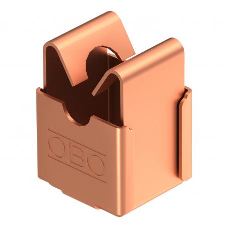 Morsetto di supporto senza vite per Rd 8 mm, foro Ø 5 mm ramato 