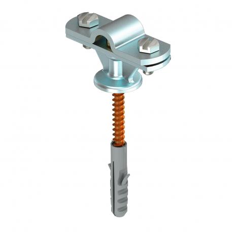 Supporto per tondo con piastra, vite da legno e tassello in plastica Rd 8-10 mm 8-10 mm tondo | 