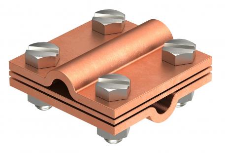 Morsetto a croce con piastra separazione, per RD 8-10 mm, rame Rd 8-10 | 