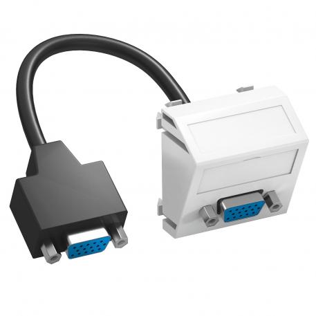 Porta VGA, 1 modulo, uscita inclinata, con cavo di connessione