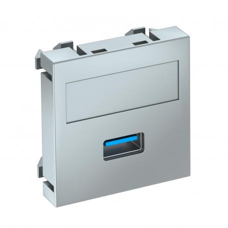 Porta USB 2.0/3.0, 1 modulo, uscita diritta, come attacco a vite  |  | USB | alluminio laccato