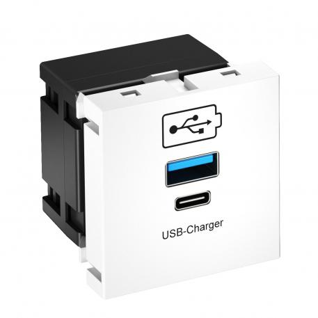 Caricatore USB bianco; RAL 9010