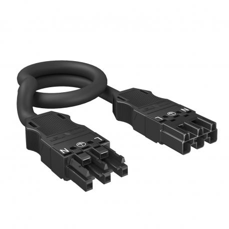 Cavo di collegamento a 3 fili, PVC, sezione di 2,5 mm², nero