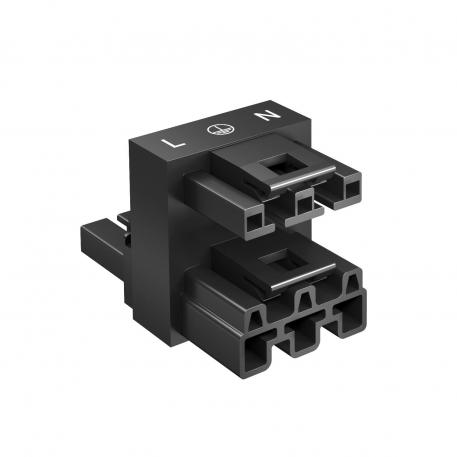 Blocco di distribuzione 3 poli, 1E/2A