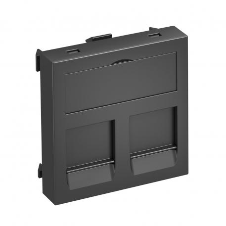 Supporto per l'installazione di 2 prese dati, 1 modulo, uscita diritta,  Tipo C sì | Nero-grigio; RAL 7021