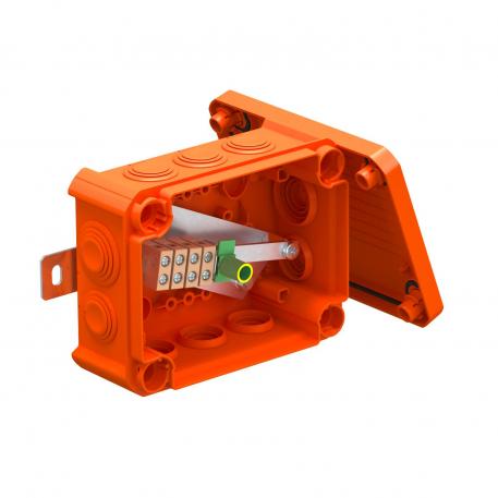 FireBox con passacavi, morsetti singoli 136x102x57 | 10 | IP66 | 8 x M25 2 x M32 | arancio; RAL 2003