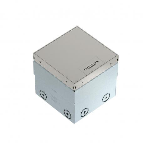 Torretta a scomparsa UDHome2, non rivestibile, presa VDE doppia, acciaio inox Piastra decorativa