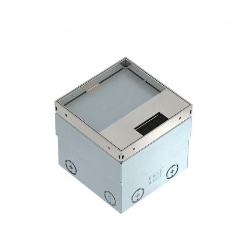 UDHOME2 floor socket, with brush outlet, with floor covering recess, unequipped, stainless steel Scanalatura del rivestimento del pavimento