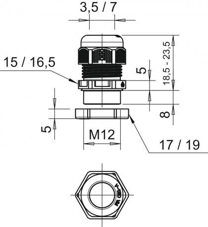 Pressacavo Bopla M25 In Poliammide 6 Grigio Chiaro RAL 7035 – 1 Pezzo